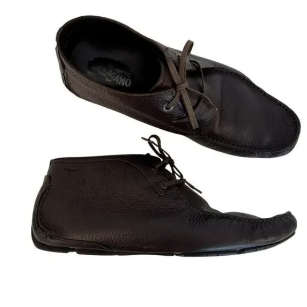 Leather lace up boots brown shoes